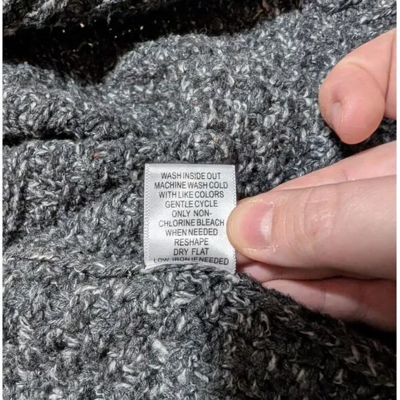Croft & Barrow Gray Marled Knit Sweater Open Front Cardigan Cozy Women's Medium - Picture 8 of 8